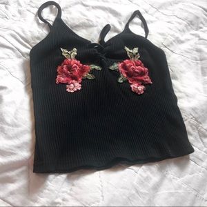 Rose embroidered Crop 🥀